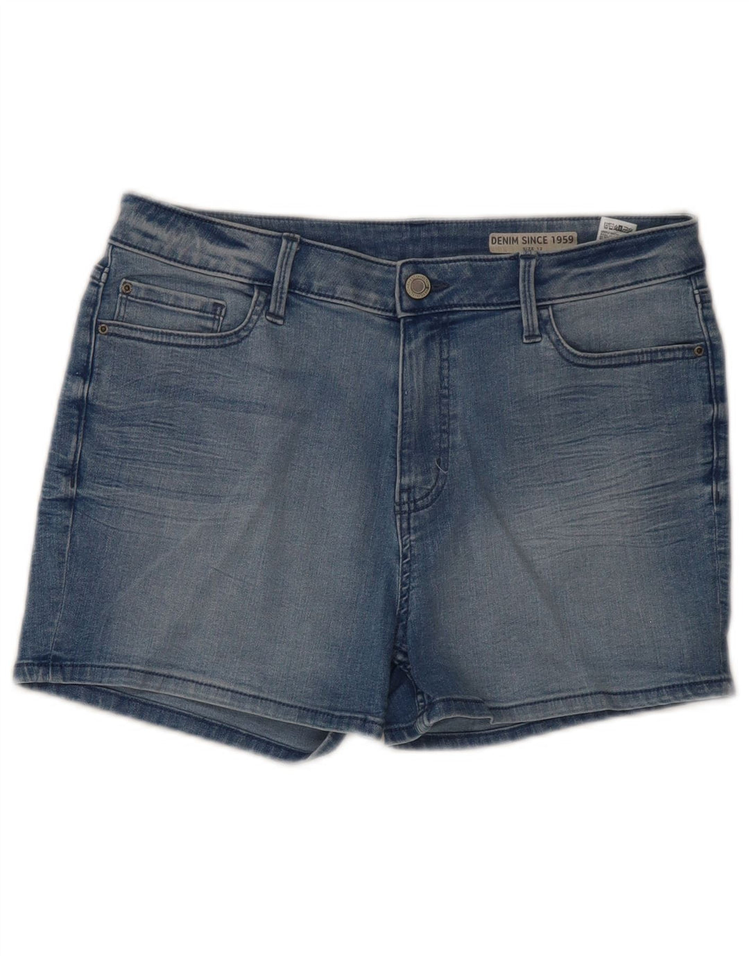 Marks & Spencer Dame denim Shorts UK 12 Medium W31 Blue Cotton