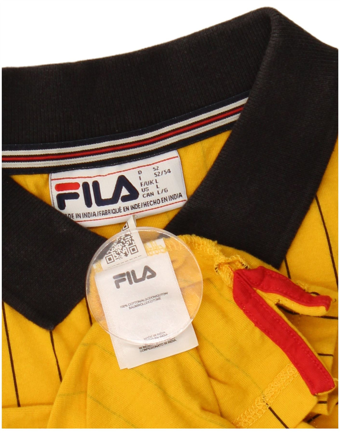 FILA Poloshirt til mænd Stor gulstribet bomuld