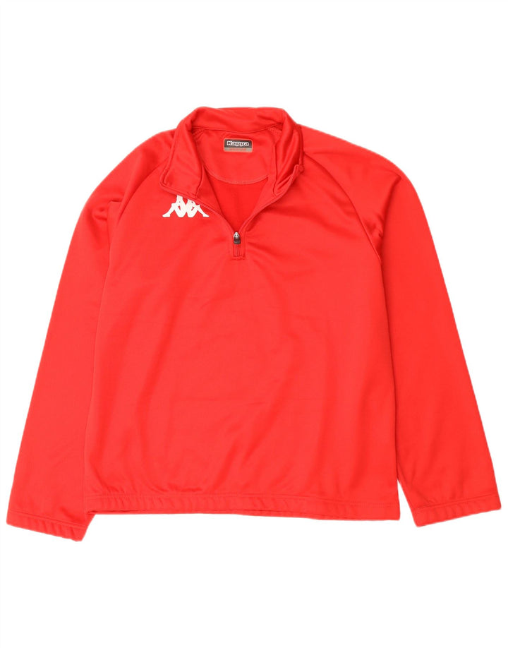 KAPPA Herre lynlås-hals Top Langærmet Medium Rød Polyester