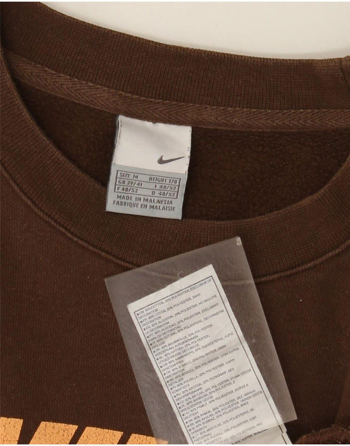 Nike grafisk sweatshirt til mænd UK 39/41 medium brun bomuld