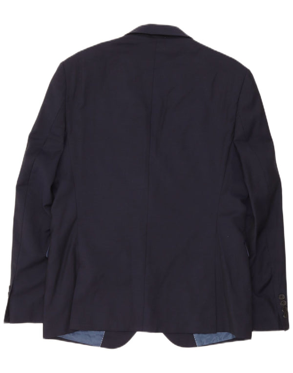 Dkny Herre 2 Knaps Blazer Jakke IT 52 XL Marineblå Uld