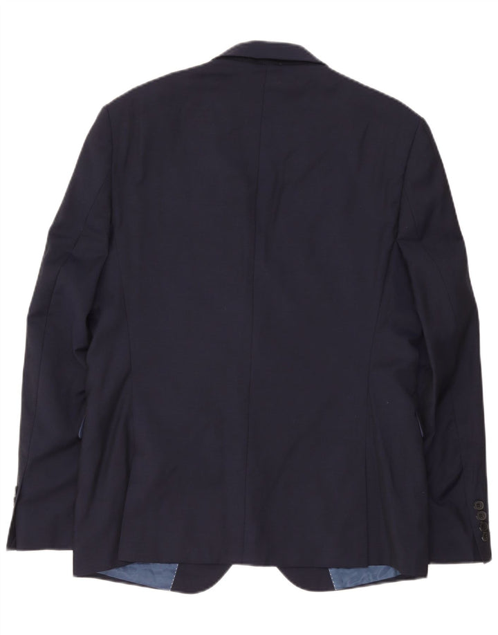 Dkny Herre 2 Knaps Blazer Jakke IT 52 XL Marineblå Uld