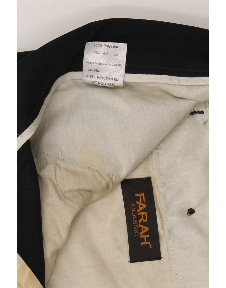Farah Straight Casual Bukser til mænd W40 L29 Marineblå polyester