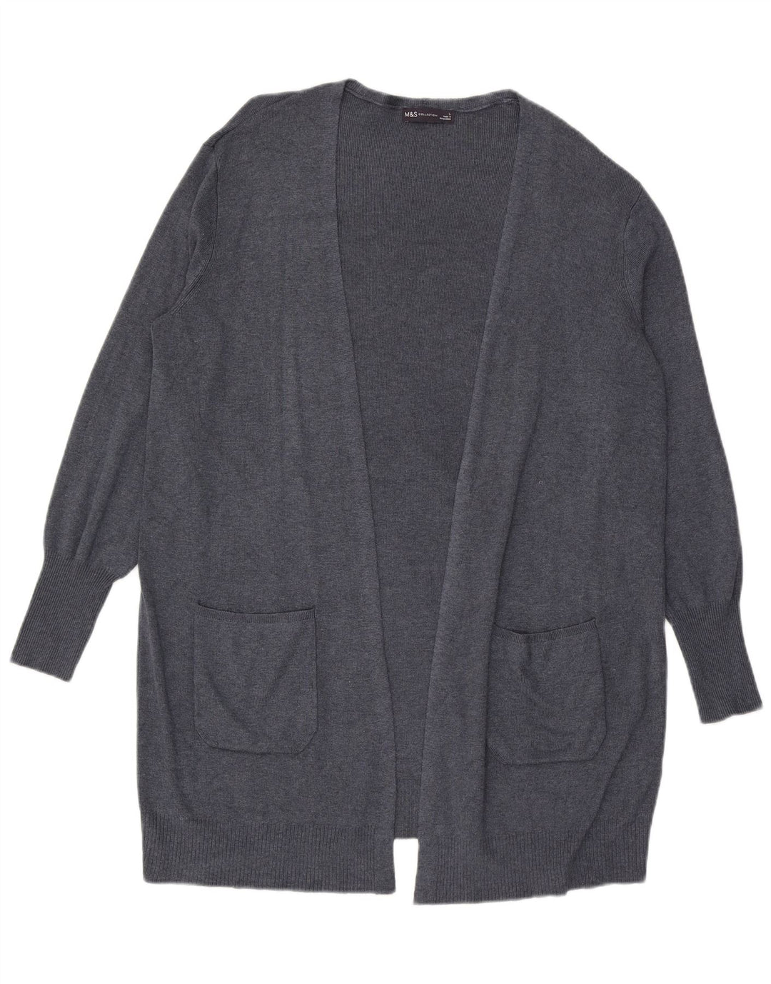 Marks & Spencer Dame Oversized Open Cardigan Sweater UK 16 Large Blue