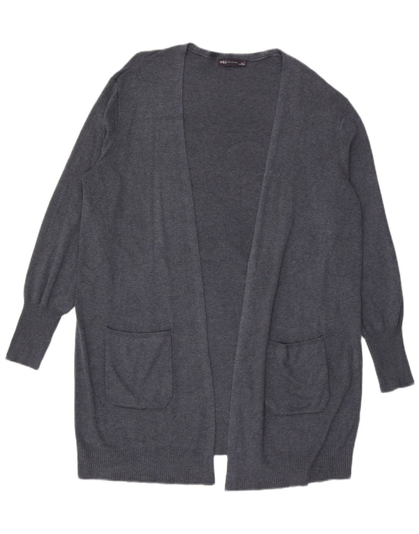 Marks & Spencer Dame Oversized Open Cardigan Sweater UK 16 Large Blue