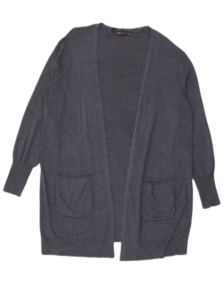 Marks & Spencer Dame Oversized Open Cardigan Sweater UK 16 Large Blue