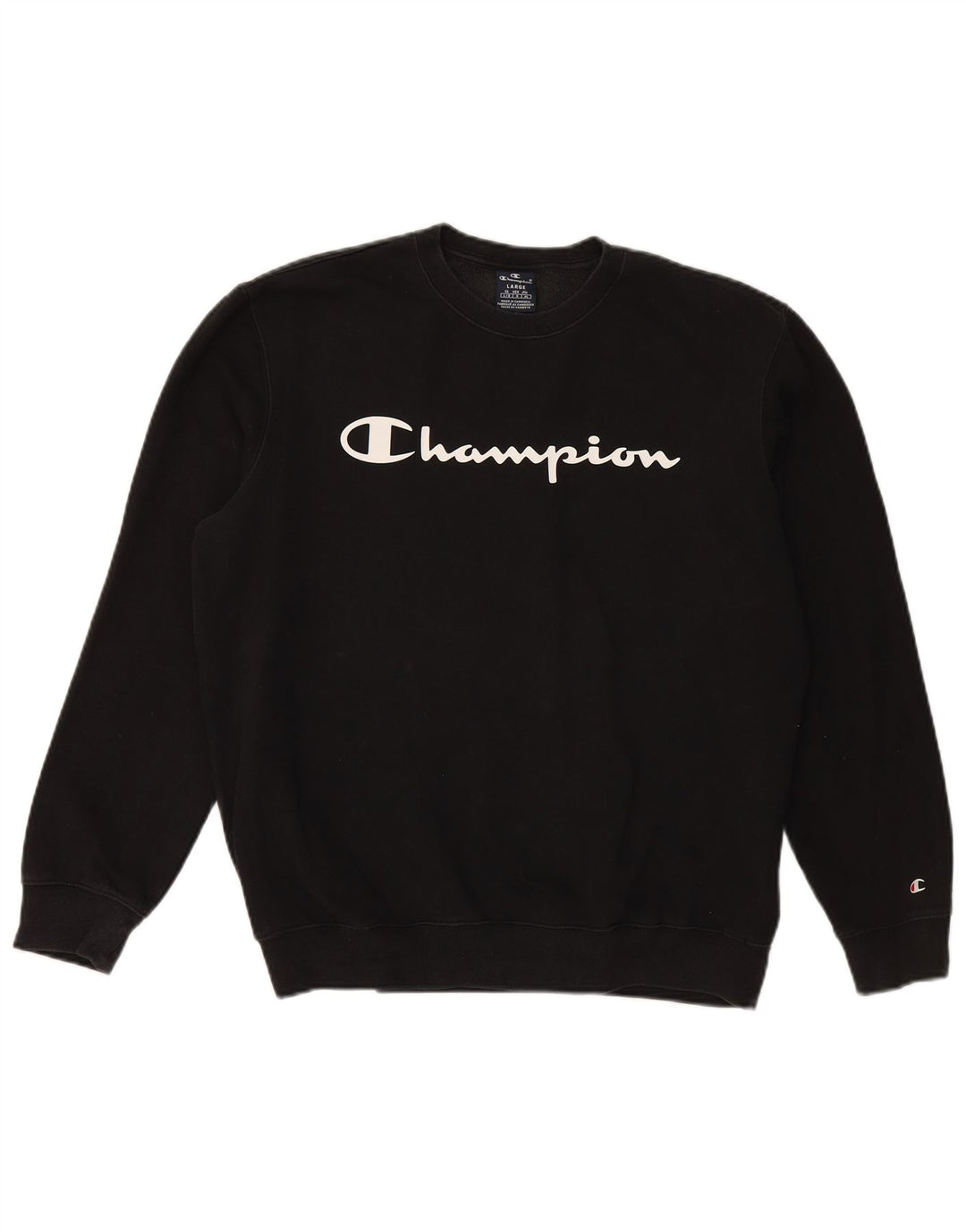 Champion Herre Grafisk Sweatshirt Jumper Stor Sort Bomuld