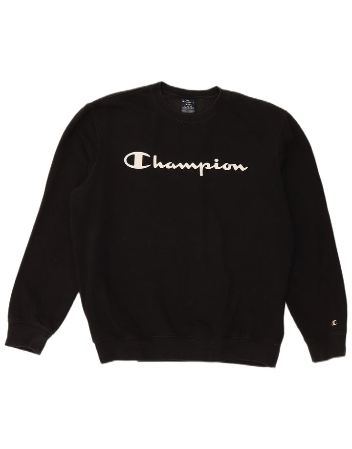 Champion Herre Grafisk Sweatshirt Jumper Stor Sort Bomuld