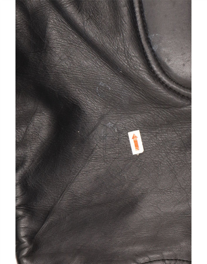 VINTAGE Herre Biker Læderbukser W32 L23 Sort