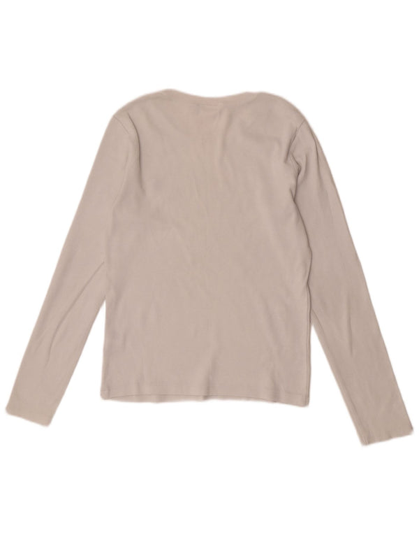 Ralph Lauren Womens Top Long Sleeve UK 14 Large White Cotton