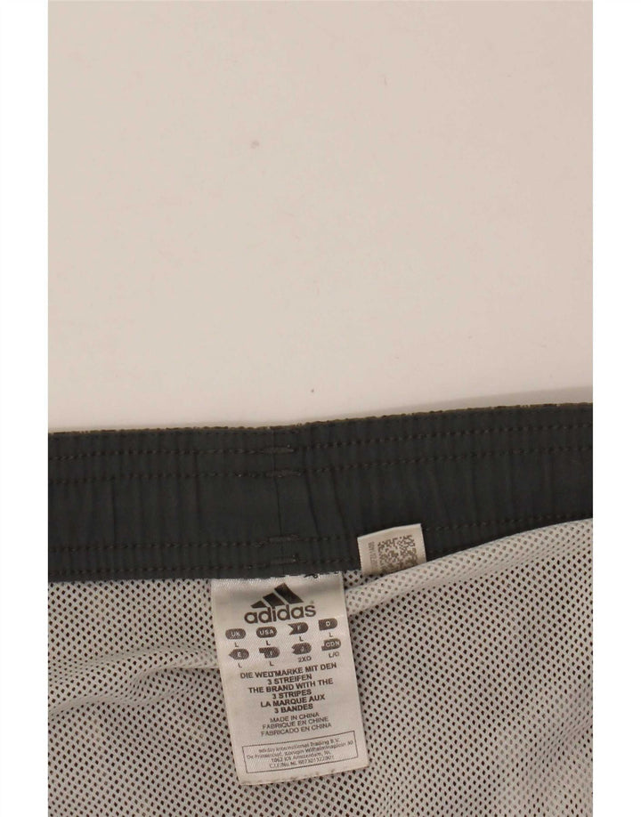 Adidas Badeshorts til mænd, store grå ternet polyester