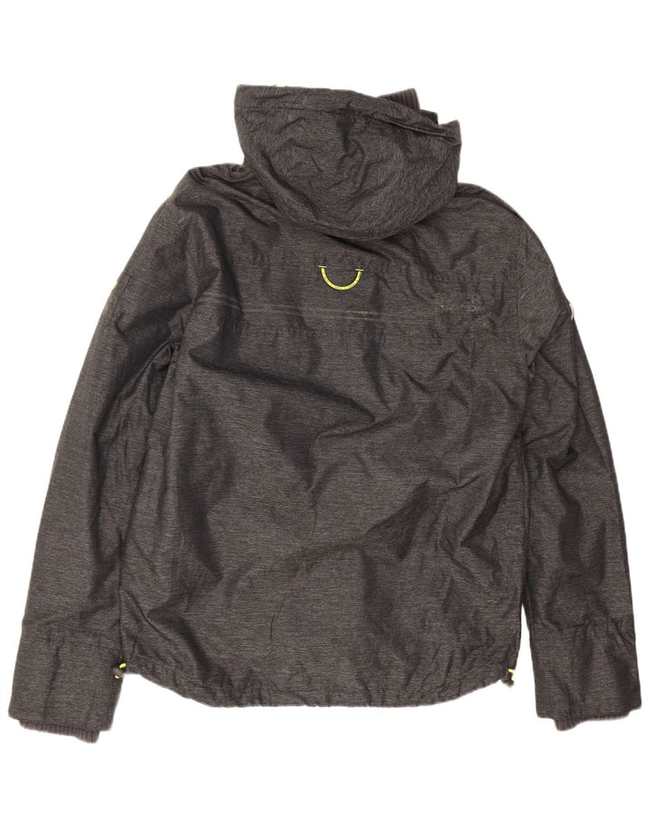 Superdry Windattacker vindjakke med hætte til mænd UK 40 Stor grå nylon