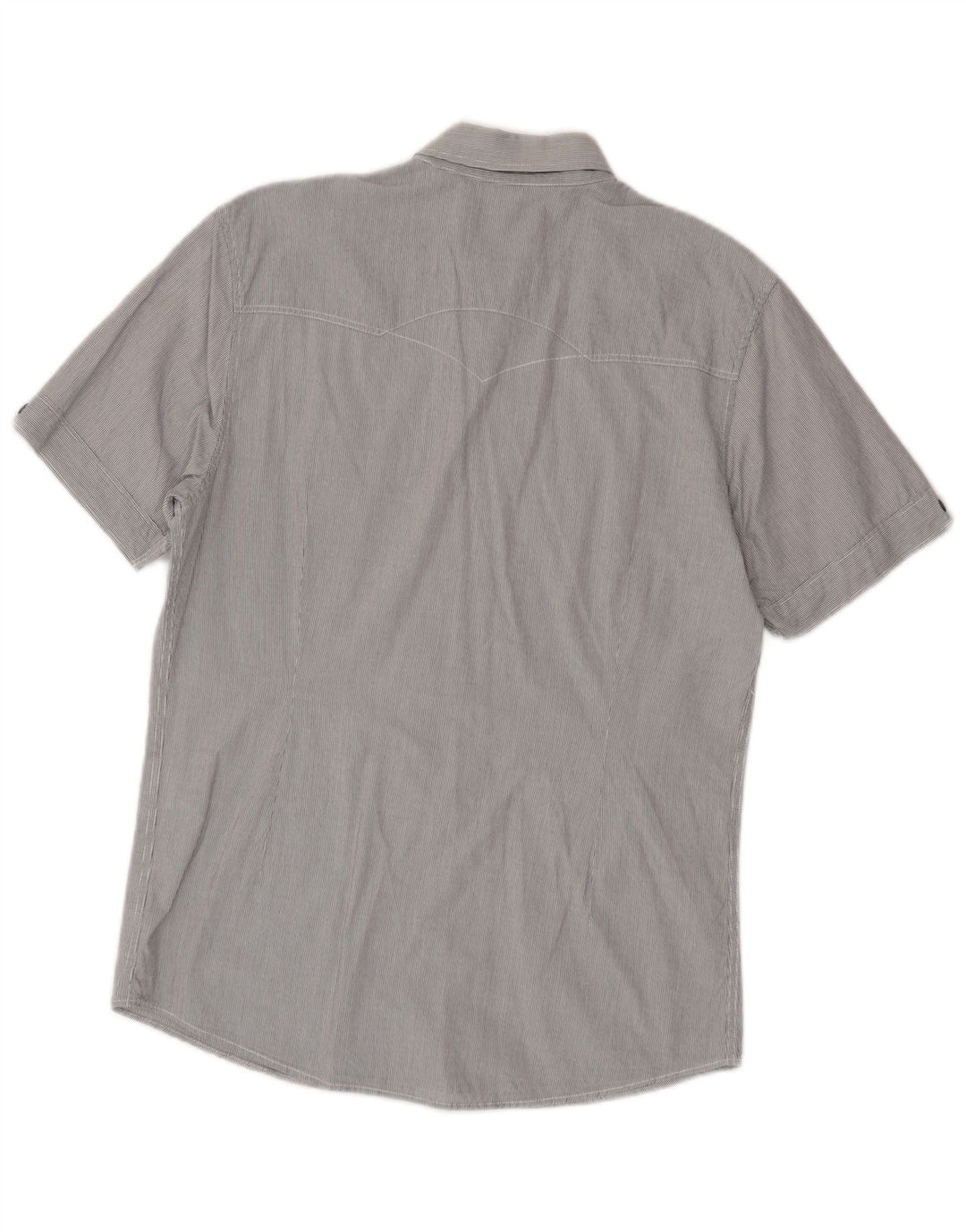 Levi's kortærmet herreskjorte mellemgrå nålestribet bomuld