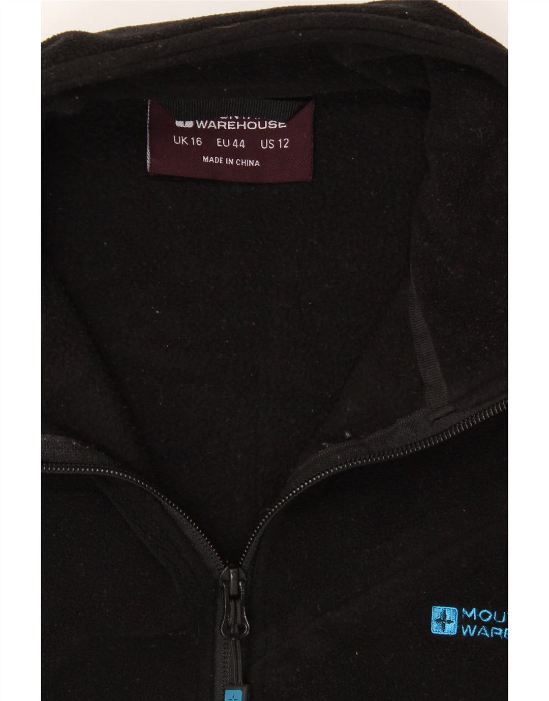 MOUNTAIN WAREHOUSE Womens Fleece Jacket UK 16 Large  Black Polyester Vintage Mountain Warehouse and Second-Hand Mountain Warehouse from Messina Hembry 