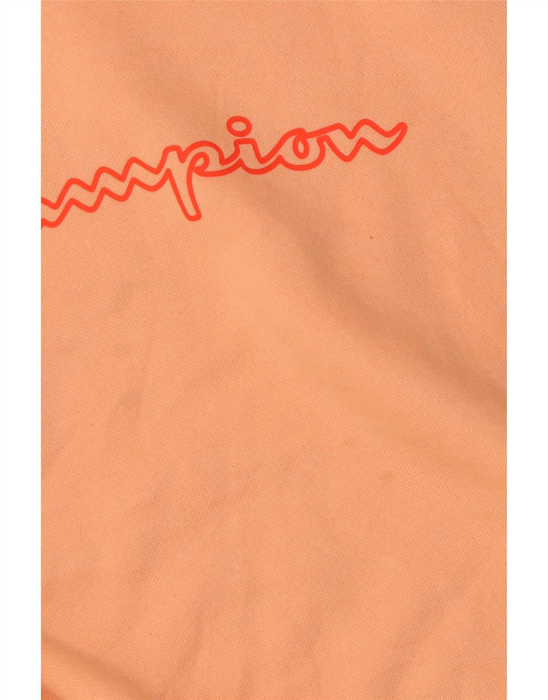 Champion Dame Grafisk Oversized Hoodie Jumper UK 14 Medium Orange
