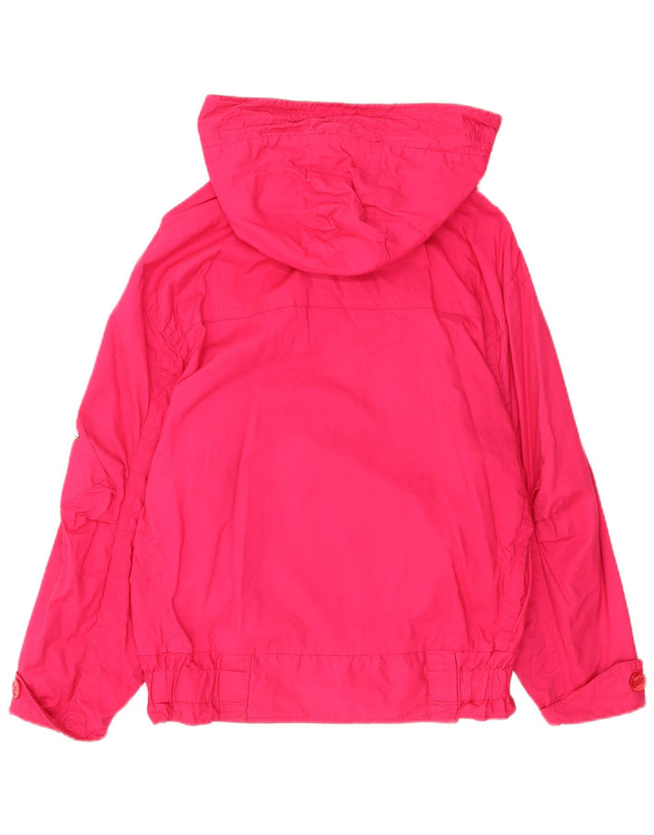 Vintage damejakke med hætte i overstørrelse UK 12 Medium Pink Bomuld