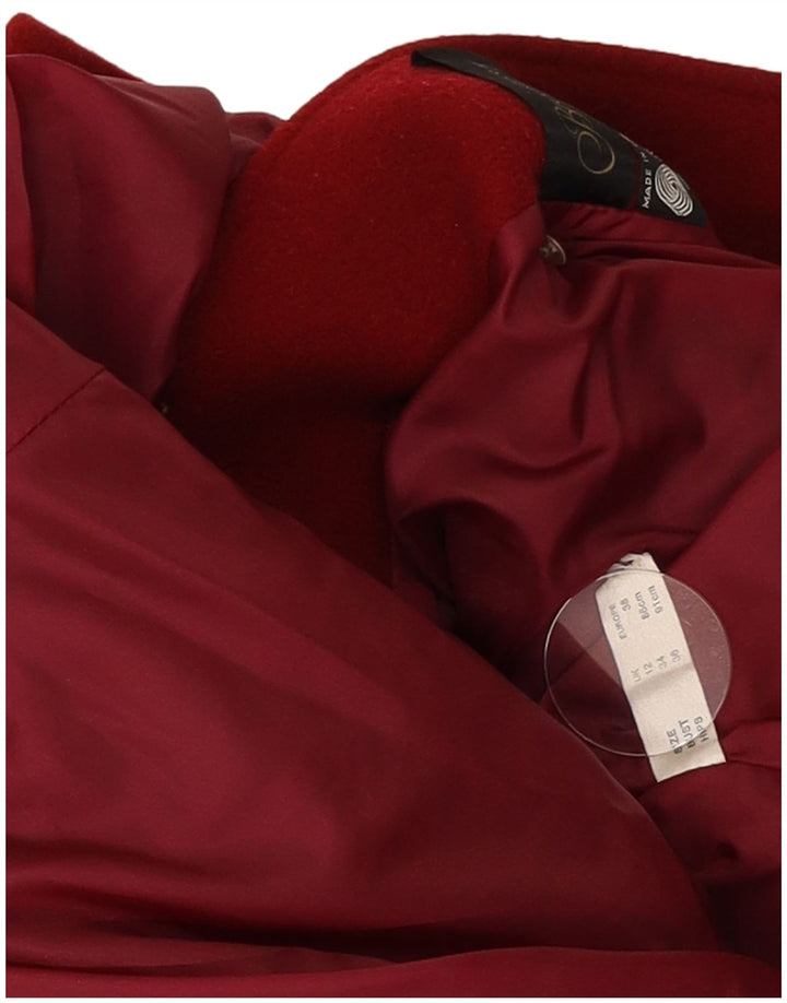Breckmoor Dame Dobbeltradet Frakke UK 12 Medium Burgundy New Wool