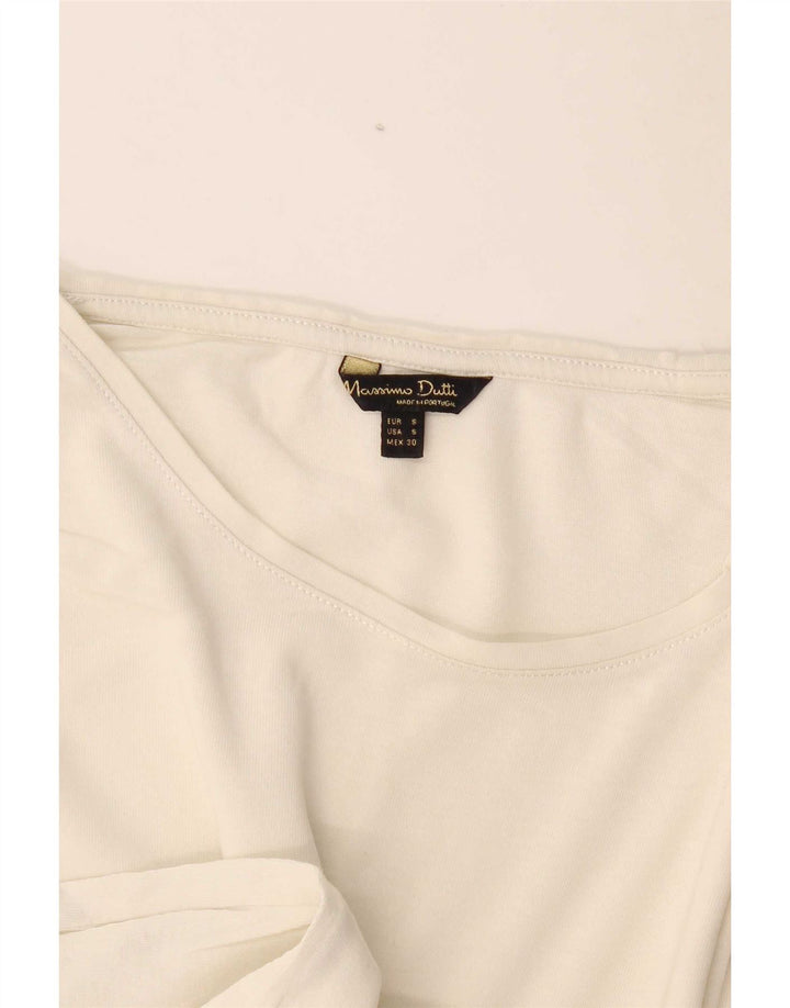 Massimo Dutti Dame T-Shirt Top UK 10 Small Off White
