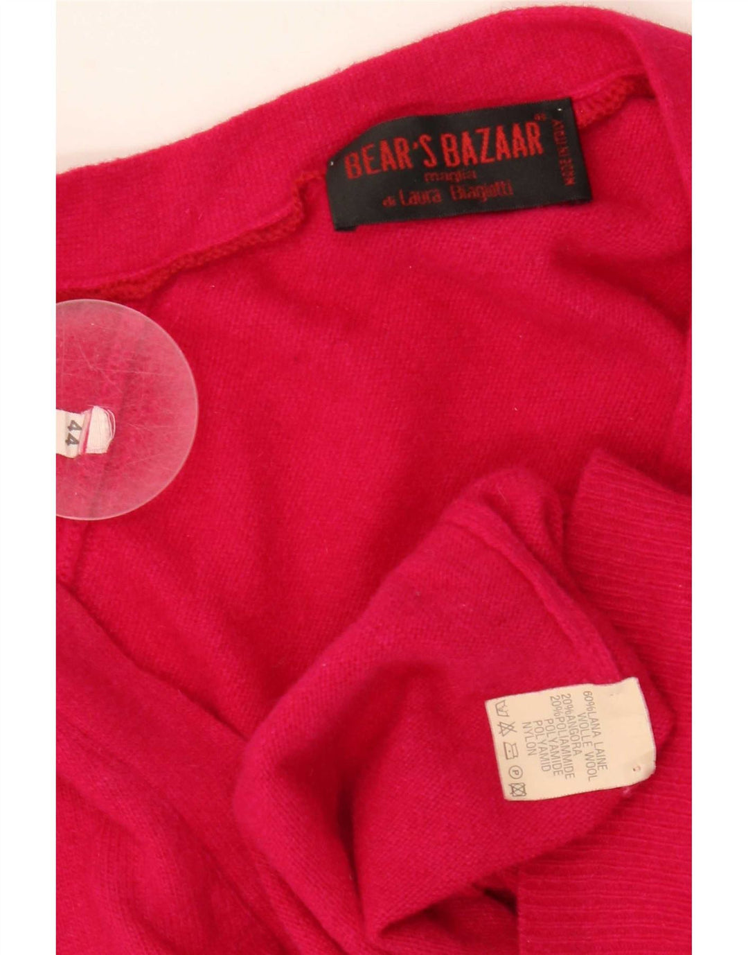 Laura Biagiotti Dame Bear's Bazaar Cardigan Sweater IT 44 Medium Pink