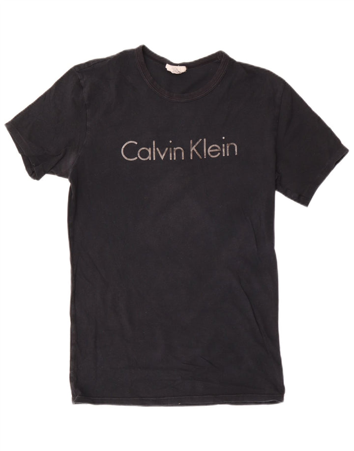 Calvin Klein Herre grafisk T-shirt Top Lille sort bomuld