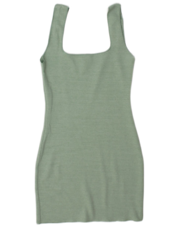Zara Womens Sleeveless Bodycon Dress UK 12 Medium Green