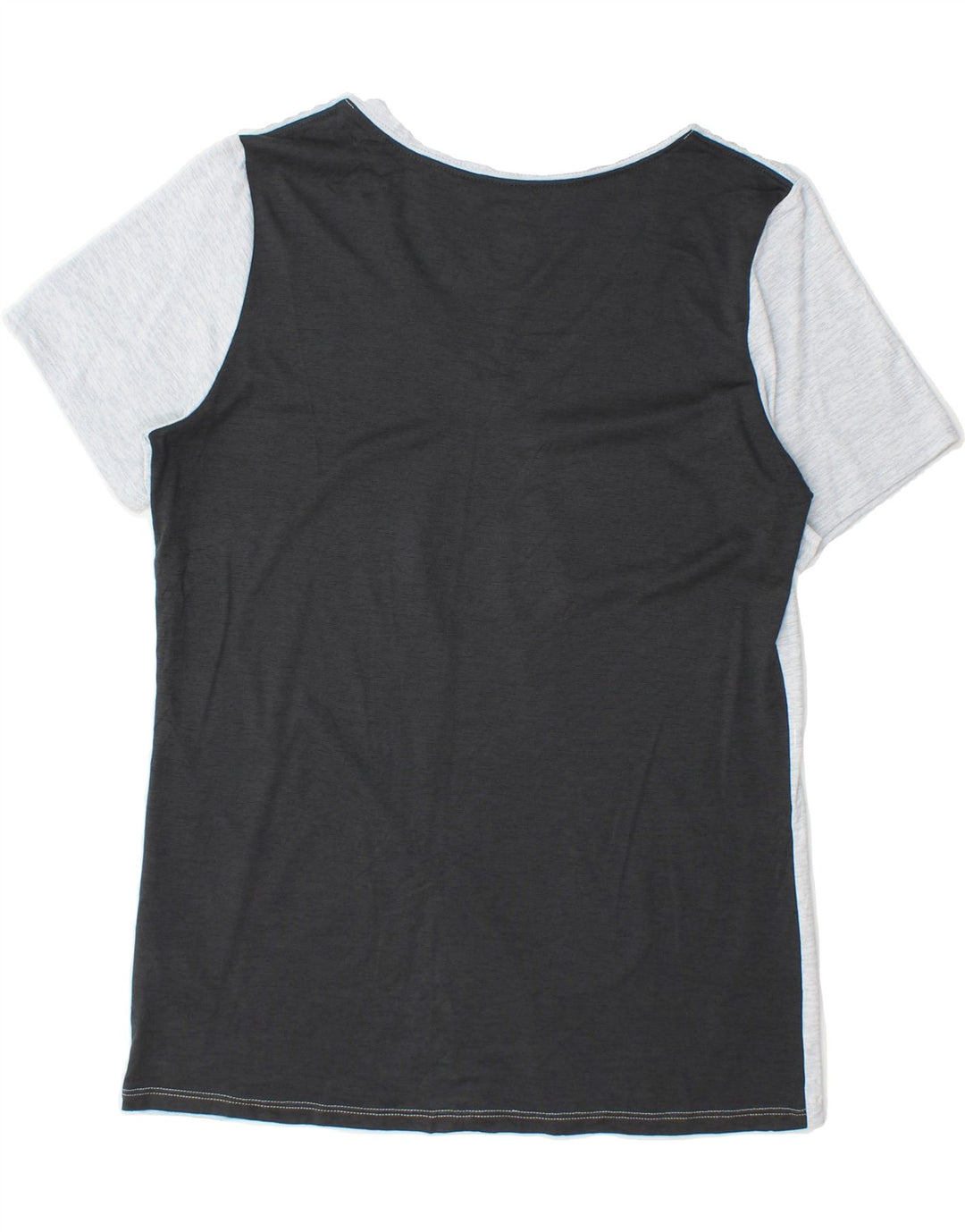 NIKE Womens Dri Fit Graphic T-Shirt Top UK 14 Medium Grey Colourblock Vintage Nike and Second-Hand Nike from Messina Hembry 