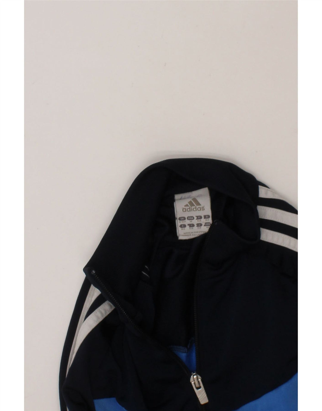 ADIDAS Boys Tracksuit Top Jacket 11-12 Years Navy Blue Colourblock Vintage Adidas and Second-Hand Adidas from Messina Hembry 