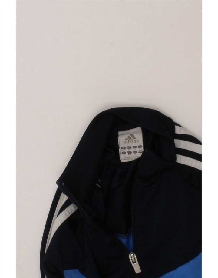ADIDAS Boys Tracksuit Top Jacket 11-12 Years Navy Blue Colourblock Vintage Adidas and Second-Hand Adidas from Messina Hembry 