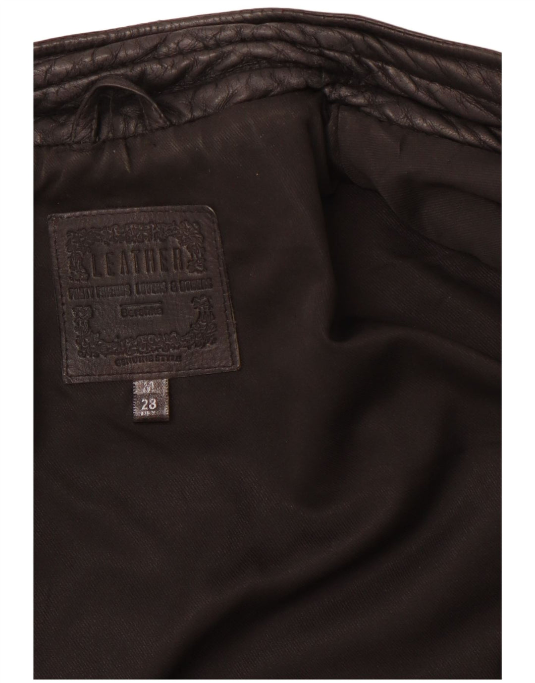 BERSHKA Dame Læderjakke UK 12 Medium Sort Læder