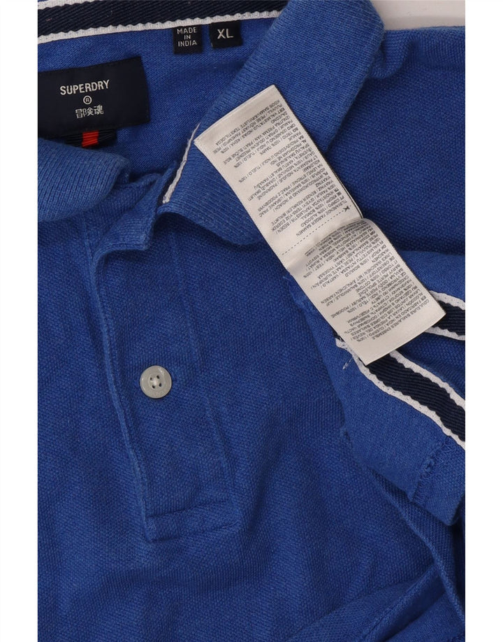 SUPERDRY Mens Polo Shirt XL Blue Cotton Vintage Superdry and Second-Hand Superdry from Messina Hembry 