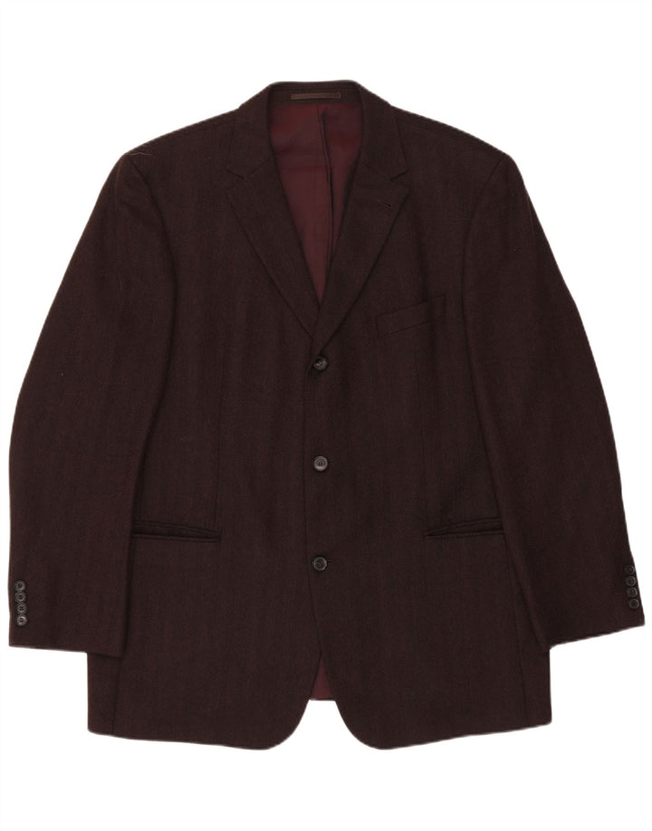 Hugo Boss Herre 3-knaps blazerjakke EU 51 Stor brun sildeben