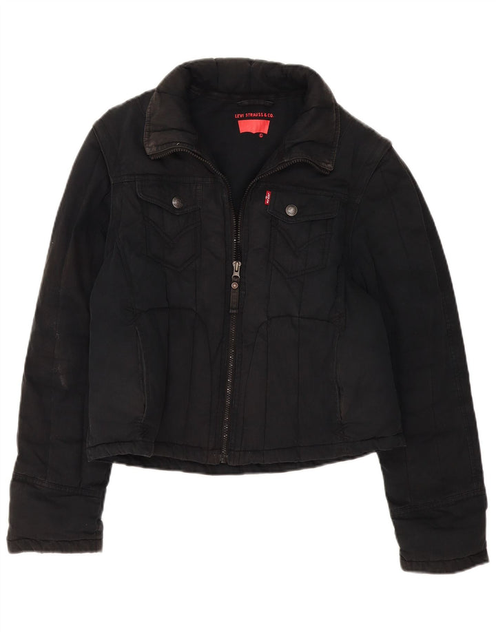 Levi's Womens Crop Utility Jacket UK 16 Large Black