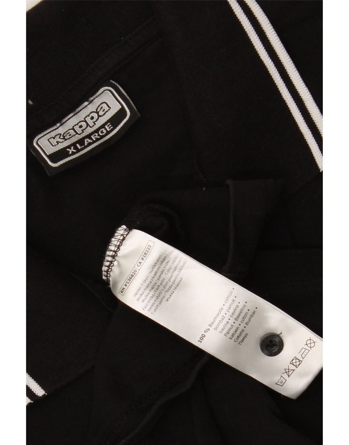 KAPPA Mens Polo Shirt XL Black Cotton Vintage Kappa and Second-Hand Kappa from Messina Hembry 