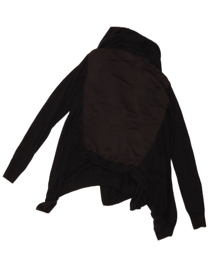 ALL SAINTS Dame Asymmetrisk Åben Cardigan Sweater UK 10 Lille Sort Uld