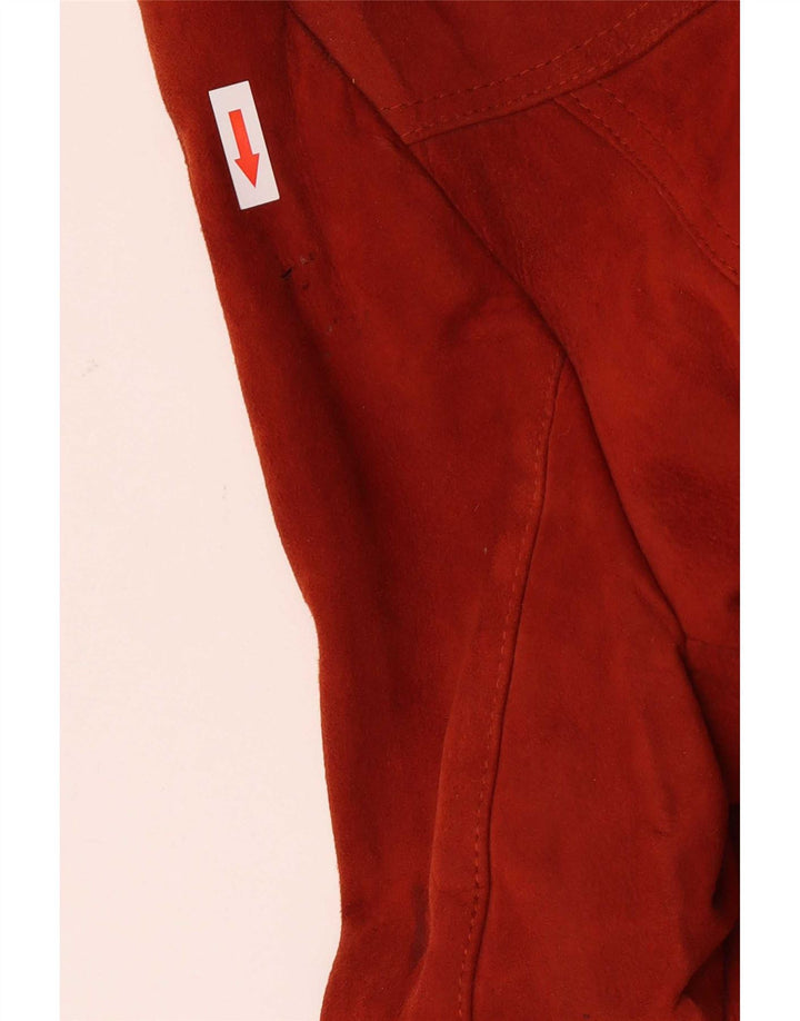 Vintage Dame Ruskindsjakke IT 52 2XL Rødt Læder