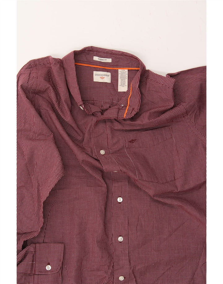 DOCKERS Mens Classic Fit Shirt Large Red Check Cotton Vintage Dockers and Second-Hand Dockers from Messina Hembry 