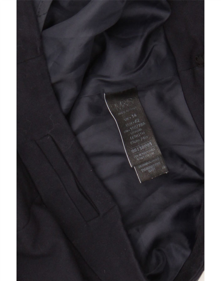 Marks & Spencer Pencil Nederdel til kvinder UK 14 Large W34 Navy Blue Polyester