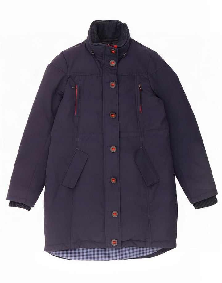 Fat Face Dame Polstret Frakke UK 10 Small Navy Blue Nylon