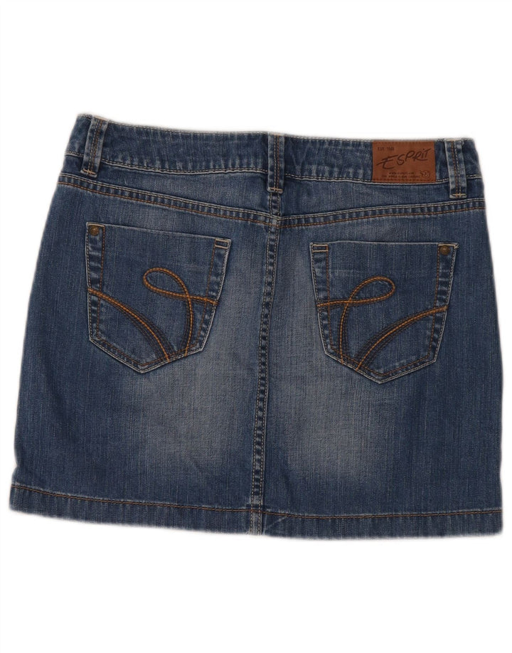 Esprit Dame Denim Nederdel UK 12 Medium W32 Blå Bomuld
