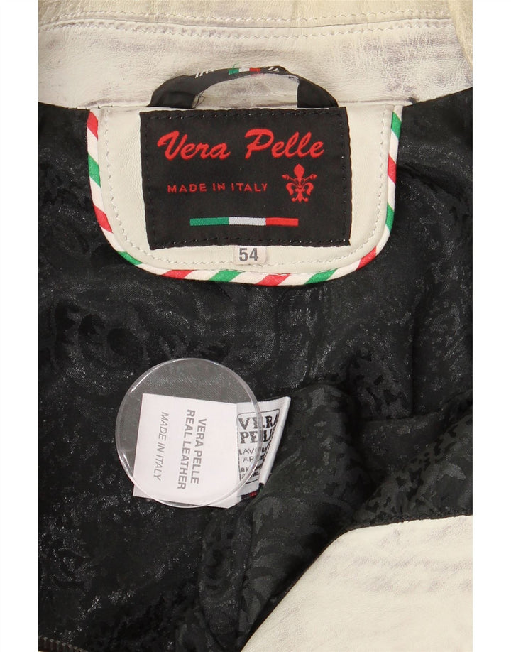 Vintage dame læderjakke UK 16 Large Off White