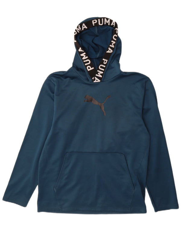 Puma Herre grafisk hættetrøje Jumper Medium Marineblå Colourblock Polyester