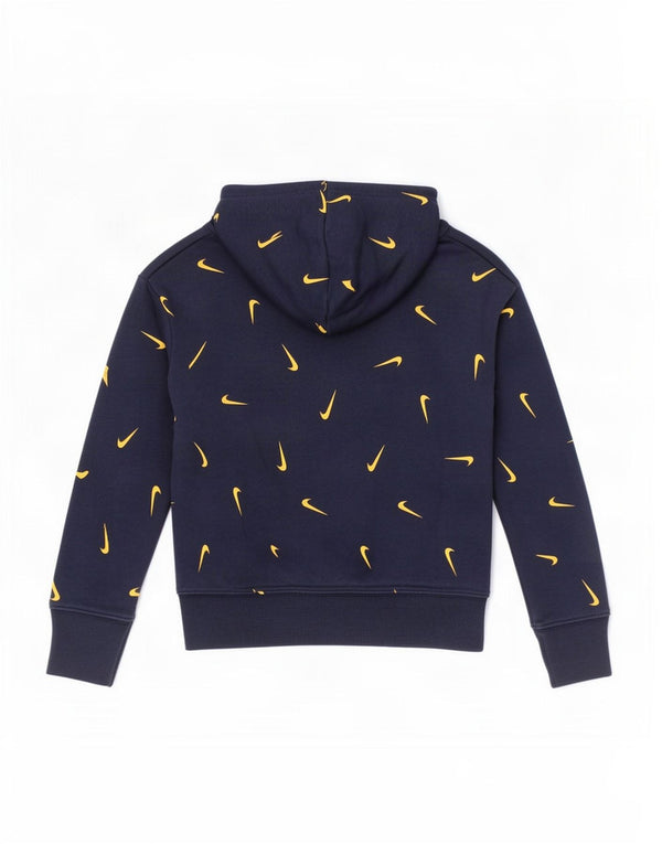 Nike piger grafisk standard pasform hættetrøje trøje 10-11 år medium marineblå