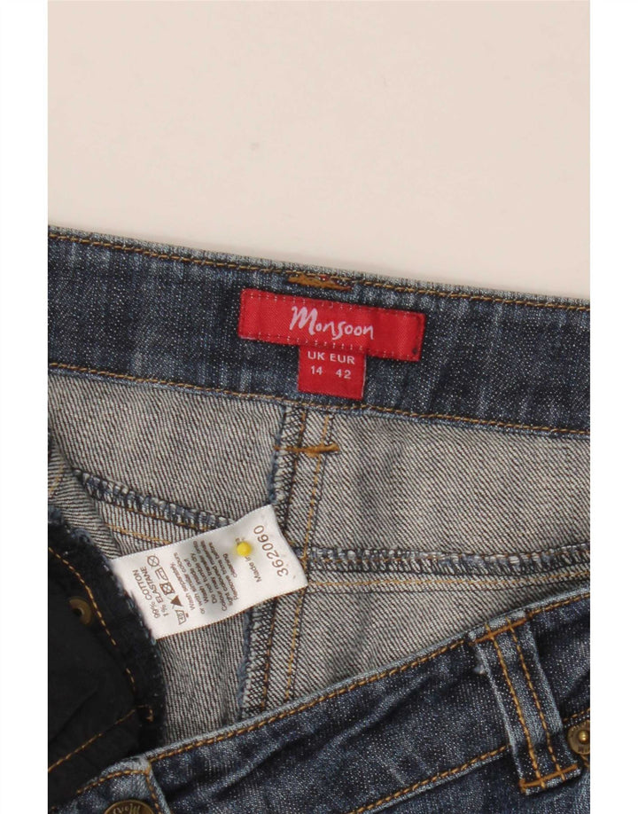 Monsoon Womens Flared Jeans UK 14 Large W35 L29 Blue Cotton