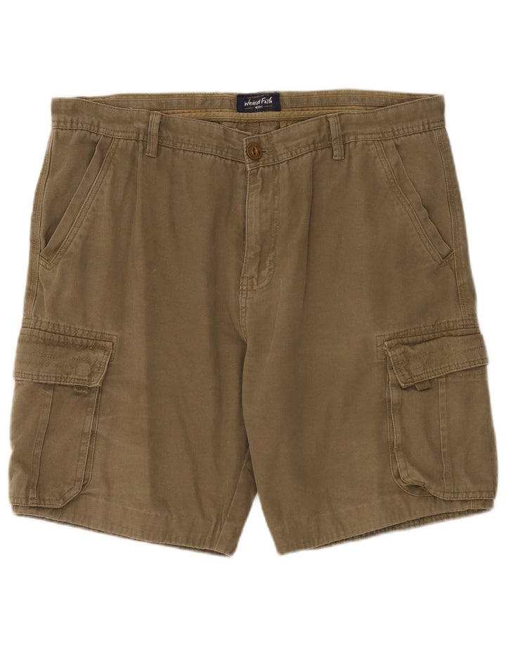 Weird Fish Herre Cargo Shorts W38 XL Khaki Bomuld
