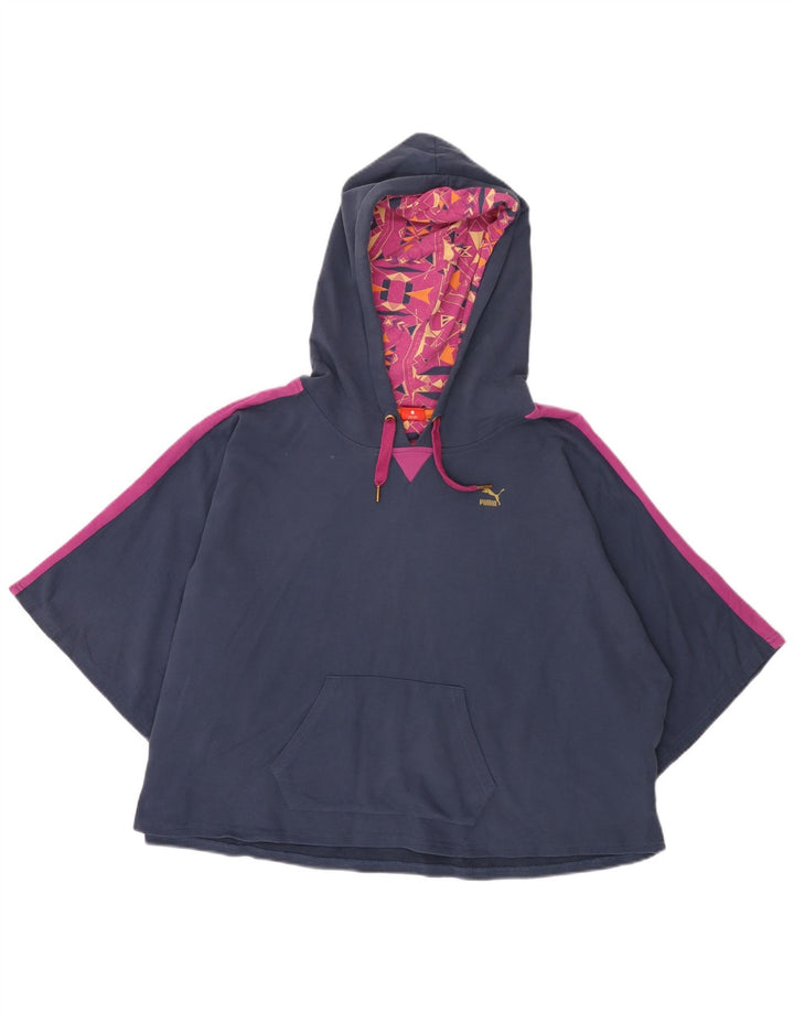 PUMA Womens Crop Oversized hættetrøje Jumper UK 12 Medium Navy Blue