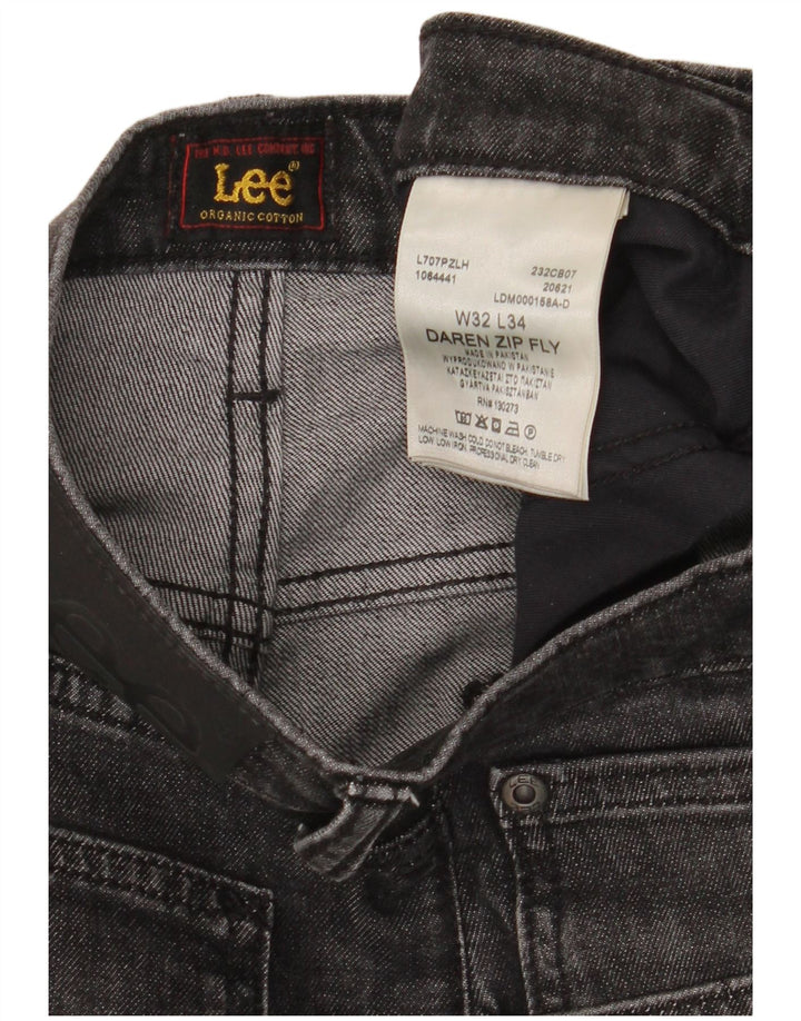 Lee Mens Daren Zip Fly Straight Jeans W32 L34 Grå Bomuld