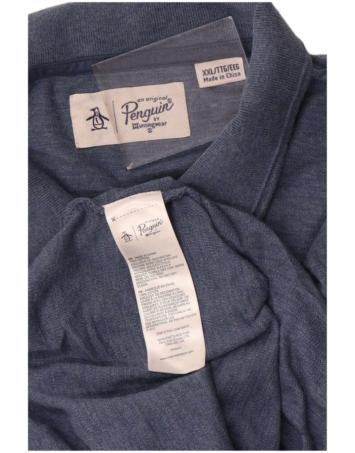 PENGUIN Herre poloshirt 2XL Blå Bomuld