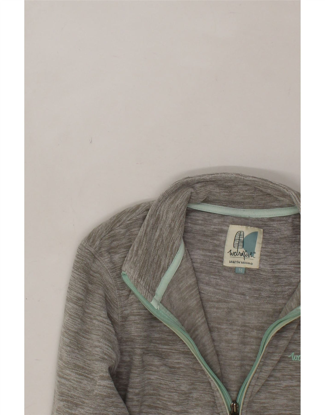 WEIRD FISH Womens Fleece Jacket UK 14 Large Grey Flecked Polyester Vintage Weird Fish and Second-Hand Weird Fish from Messina Hembry 