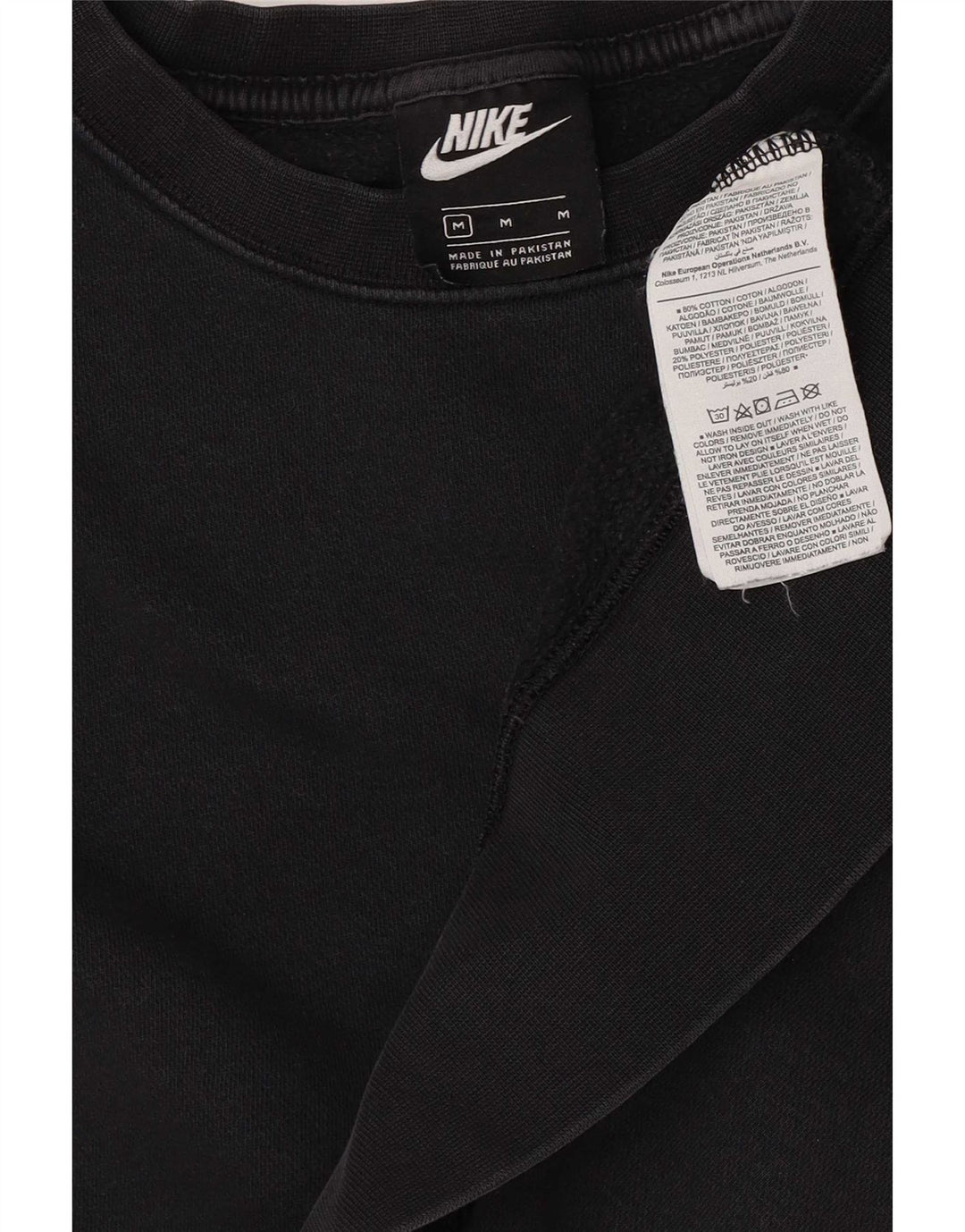 Nike Womens Crop Oversized Sweatshirt Jumper UK 14 Medium Sort Bomuld