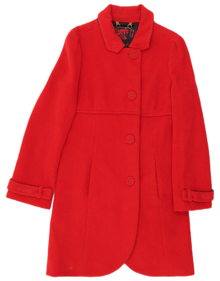 Miss Sixty Womens Overfrakke UK 14 Large Red Wool